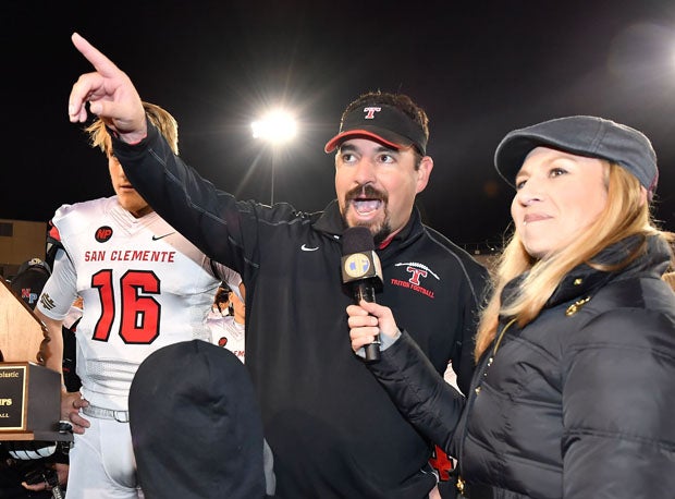 San Clemente coach Jaime Ortiz with Kate Scott