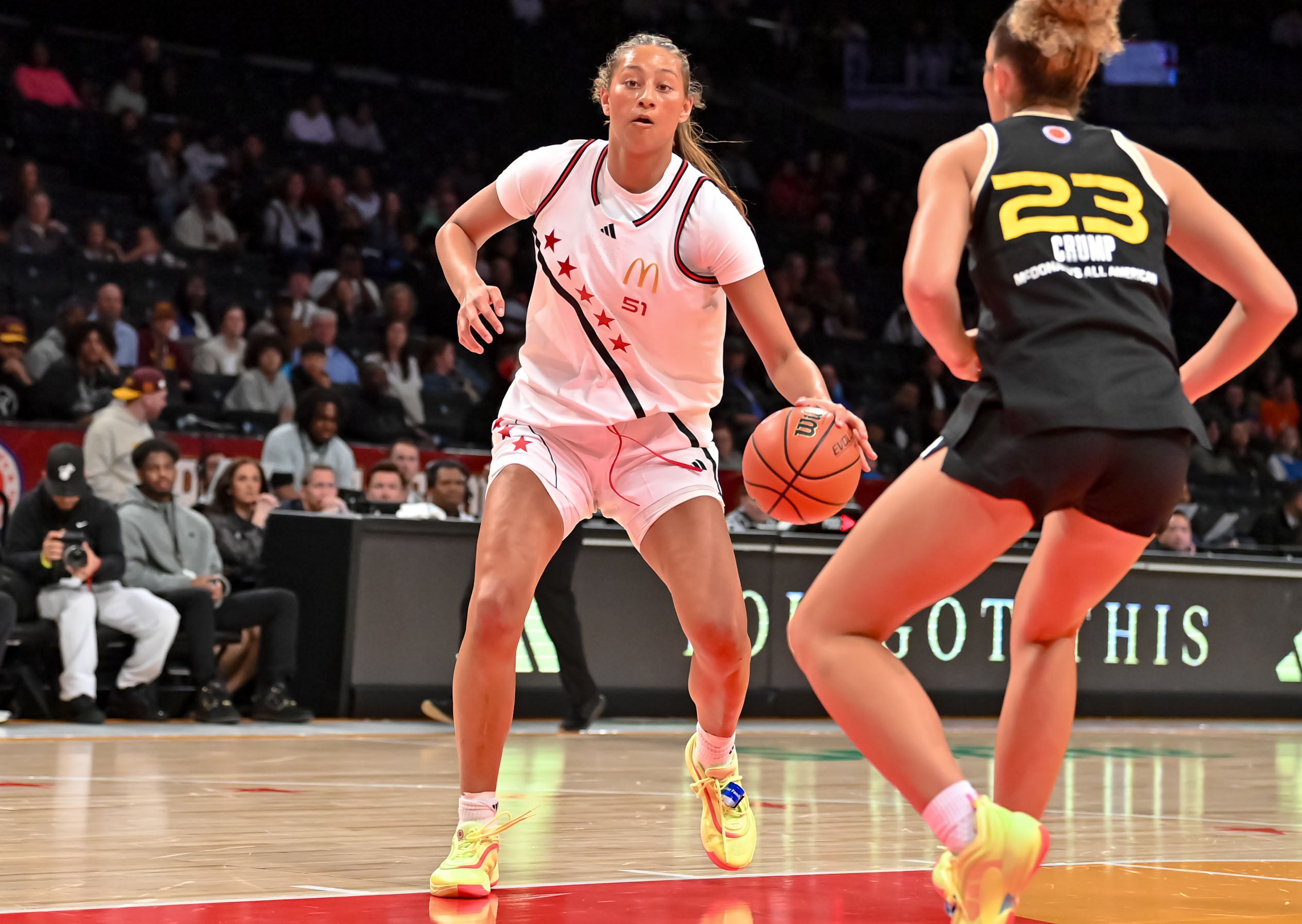 UCLA commit Sienna Betts of Grandview earned McDonald's All American MVP honors on Tuesday, scoring 16 points as the West beat the East 104-82 in Brooklyn. (PHOTO: Dr. Raymond Nanko)