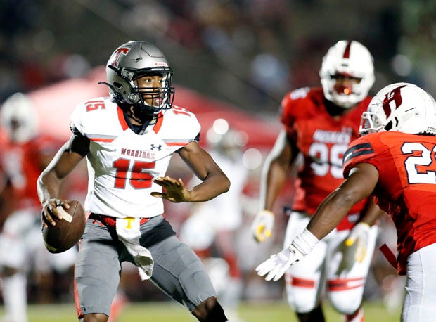 North Carolina-bound quarterback Conner Harrell has thrown for 75 touchdowns and just six interceptions in his career for Thompson.