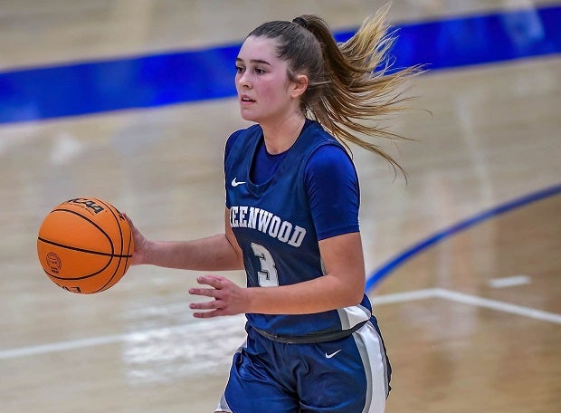 Anna Trusty of Greenwood is the 2023-24 Arkansas MaxPreps Player of the Year. The 6-foot senior guard led the Bulldogs to a 27-4 record and third straight Class 5A title with a 77-51 win over Vilonia. (Photo: Brian Cox)
