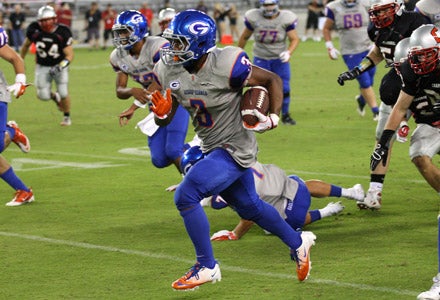 Shaq Powell broke loose for 242 of his 300 rushing yards after intermission.