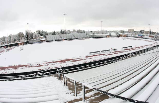 All City Stadium, which is located next to Denver South High School, is shown last Thursday morning. The stadium is used by eight different high school teams.