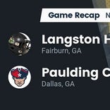 Football Game Recap: North Forsyth Raiders vs. Langston Hughes Panthers