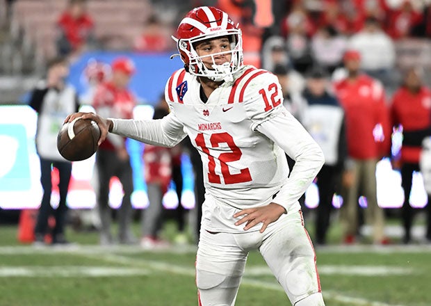 Elijah Brown has been at his best in the biggest games for national power Mater Dei. New Stanford head coach Troy Taylor is hoping he can do the same for the Cardinal. (Photo: Heston Quan)