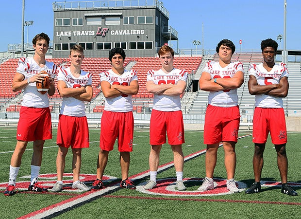 Lake Travis will be led by players (left to right) Hudson Card, Kyle Eaves, Marico Trevino, Matthew Peterman, Kaleb Wenson and Garrett Wilson. 
