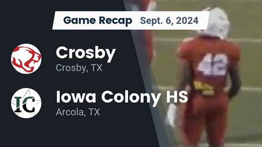 Football Game Preview: Iowa Colony Plays at Home