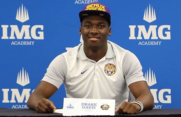 Wide receiver Drake Davis chooses LSU on a day when IMG Academy (Bradenton, Fla.) was well-represented.