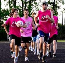 Other students also get involved inthe Stadium Games festivities thatraise funds for worthy causes. Last year,boys soccer players from two schoolsunited to run the game ball 13 milesto a game.