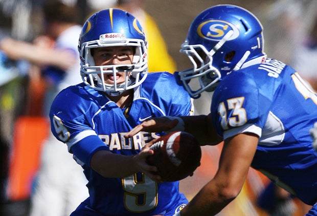 Serra senior Anthony Smock (left) isn't the biggest quarterback in town, but he put up big numbers last week and will start in one of the biggest Bay Area games of the year Friday.