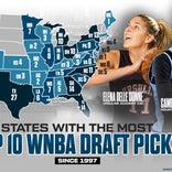 States with the most top 10 WNBA Draft picks since 1997