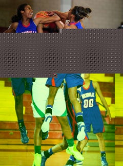 Ariel Atkins (12) and Tasia Foman (20)