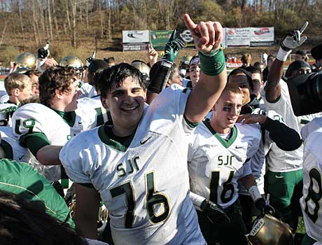 St. Joseph Regional celebrates a milestone victory against Don Bosco Prep.