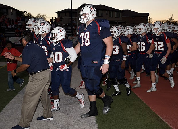 Krahn prepares to take the field with his teammates before the game.