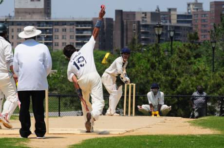 John Adams High School competes against Newcomers High School for the PSAL cricket championship.