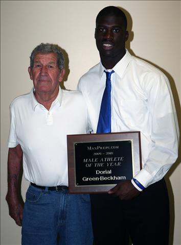 Green-Beckham with Hillcrest track and field coach Jim
Vaughan.