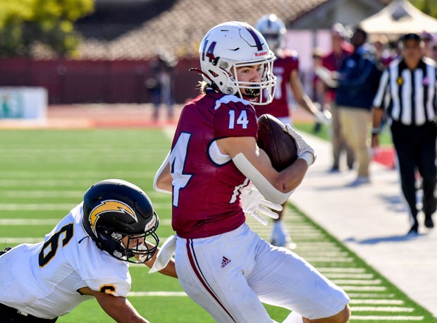 Conor Lawlor races for one of his three touchdowns for Scripps Ranch.