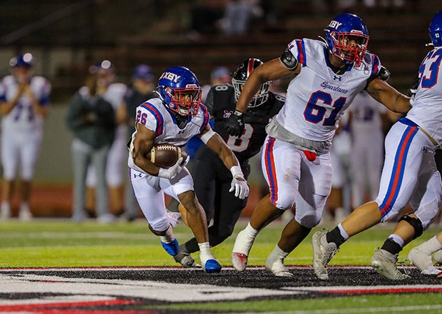 In pursuit of its eighth consecutive state championship in Oklahoma, Bixby has outscored opponents 654-123 in 10 games this season. Senior running back Jayson Moll leads the Spartans with over 1,200 all-purpose yards and 15 touchdowns. (PHOTO: Ron Lane)
