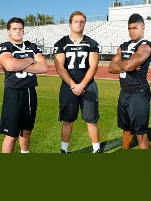 (Left to right) Hamilton's Garrett Rand, Casey Tucker
and Qualen Cunningham