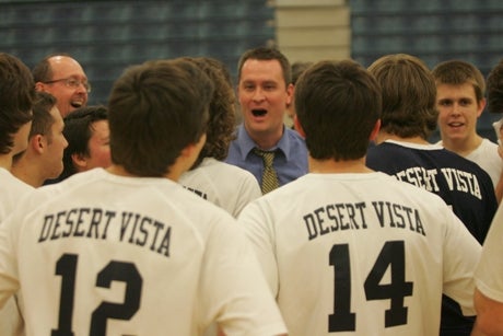 Desert Vista coach Ryan Tolman and the Thunder enter the Division I state tournament as the No. 1 seed after going undefeated in power ranking boys volleyball matches.