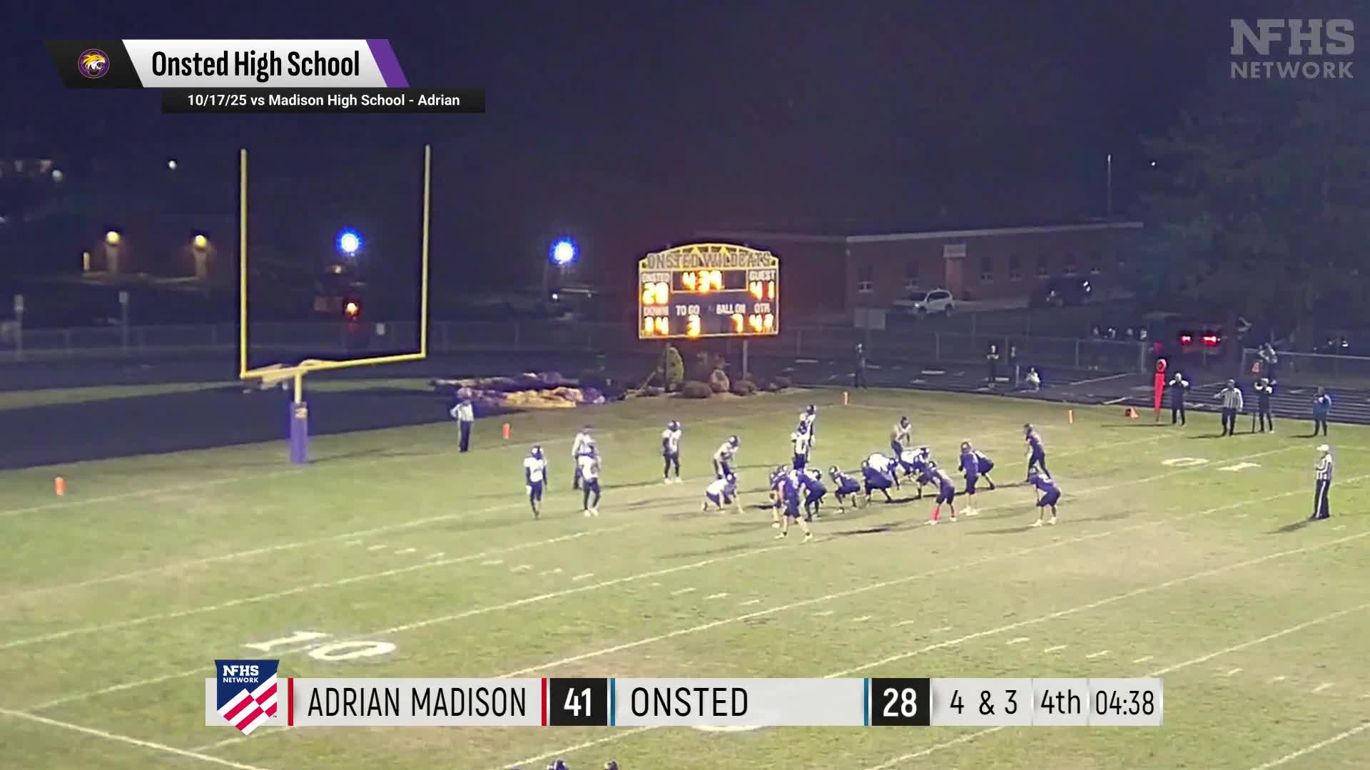 Football Recap: Onsted Sets Scoring Season-High Against Ford