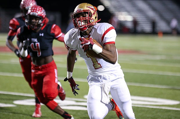 Jeff Okudah in action during his senior year at South Grand Prairie High School in Texas.