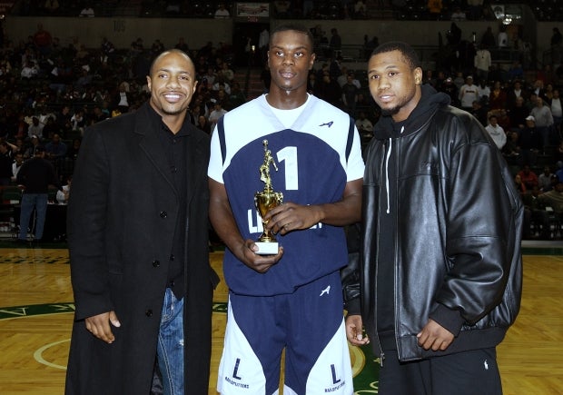 Three-time All-American Lance Stephenson with Jay Williams and Dajuan Wagner at the 2008 Primetime Shootout.