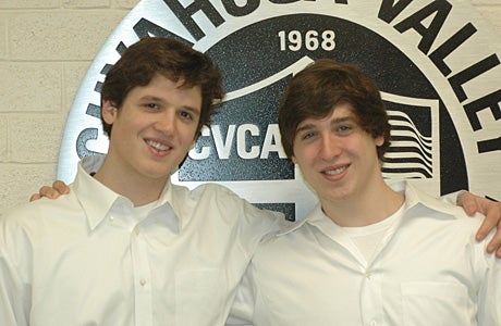 Mark (left) and Luke Sunde turned around the Cuyahoga Valley Christian Academy hockey program, setting national records in the process.