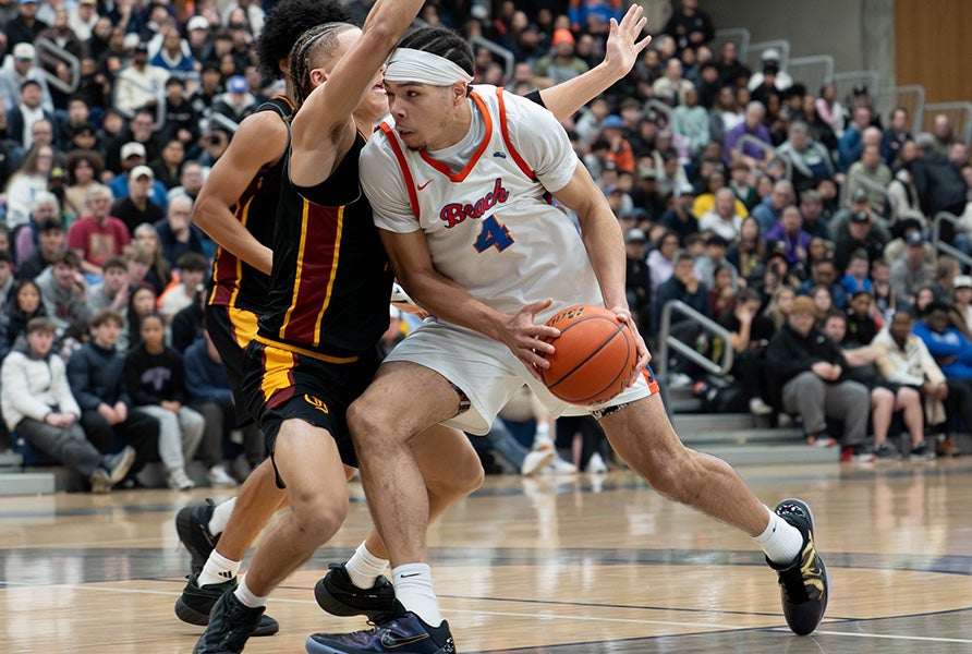Five-star senior Tyran Stokes started slow but finished strong with a triple-double in a WIAA playoff win over O'Dea Thursday morning. (PHOTO CREDIT: Kim Kisslo)