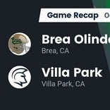 Football Game Recap: Brea Olinda Wildcats vs. Villa Park Spartans