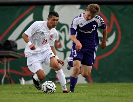 Senior Kevin Del Mazo, left, leads second-seeded Smoky Hill into the Class 5A state semifinals Wednesday against familiar foe Boulder. The championships for all three classifications are scheduled for Saturday. 