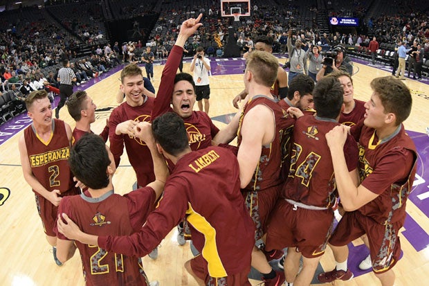 Esperanza celebrates its first state title.