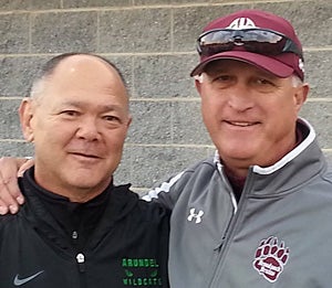 Chuck Markiewicz (left) with friend and Broadneck
coach Jeff Herrick.