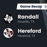 Football Game Recap: Randall Raiders vs. Hereford Whitefaces