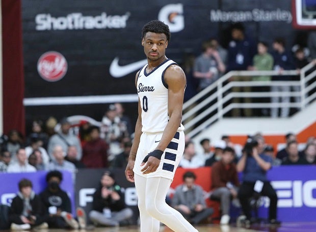 Bronny James of Sierra Canyon had one of the most closely watched high school basketball careers. He chose to play collegiately at USC in May. (Photo: Lonnie Webb)