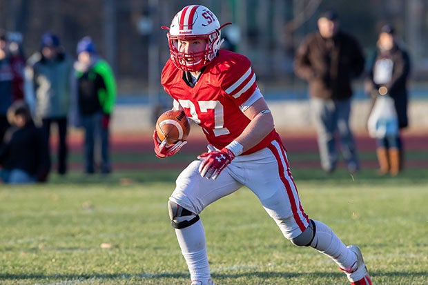 Malcolm Bussey is the 2020 MaxPreps New Hampshire High School Football Player of the Year.