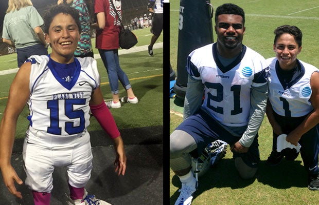 Ricardo Benitez on the Plano West field and at Dallas Cowboys camp with Ezekiel Elliott.