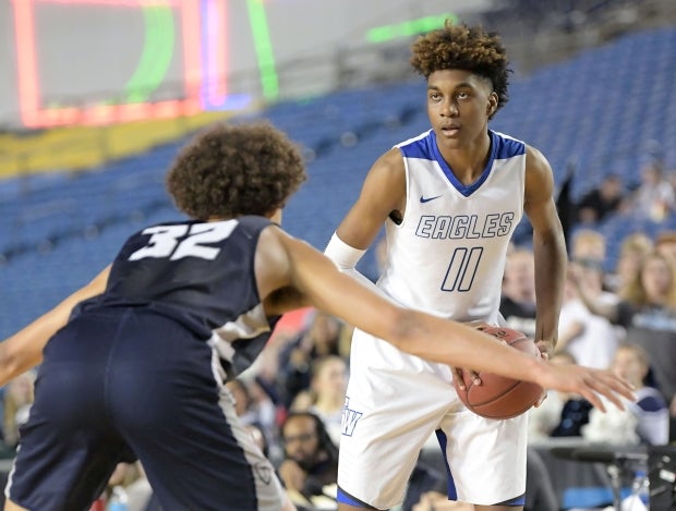 Jaden McDaniels in action during Washington's Class 4A state title game in March.