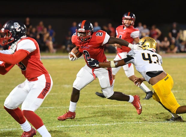Centennial running back Zidane Thomas, a Florida native, rushed for 113 yards, including a game-clinching 56-yard touchdown late.