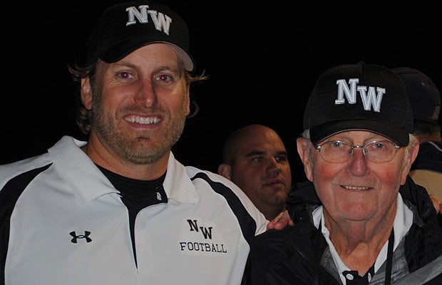 Mike Neubeiser, Northwest head coach, with Fred Joyce.