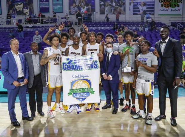 Montverde Academy celebrates its City of Palms Classic title.