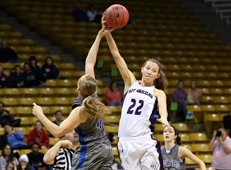 Mesa Ridge senior Kylee Shook, 22, closed a stellar career in the Class 4A state quarterfinal. Shook finishes as the state's all-time leader in blocked shots and rebounds.