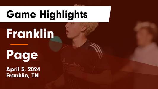 Soccer Game Preview: Page Leaves Home