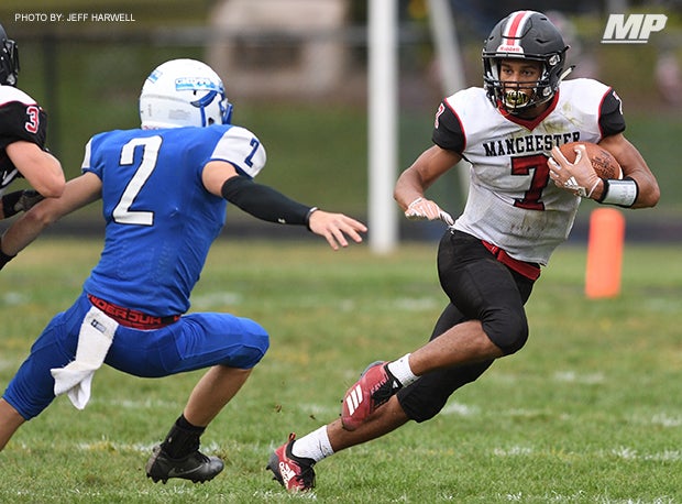 Manchester senior Ethan Wright has rushed for 5,420 yards and scored 91 total touchdowns.