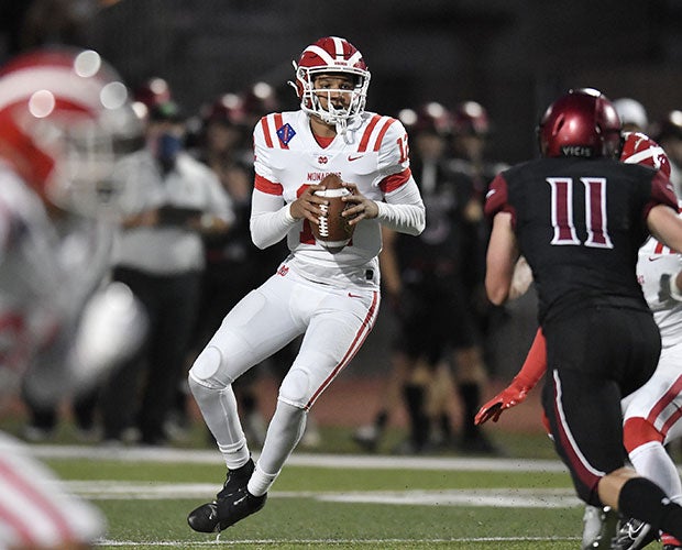 Freshman Elijah Brown threw for three touchdowns in his debut at Mater Dei.
