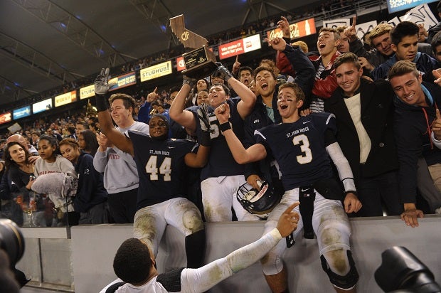 St. John Bosco celebrates its 2013 state title win and lands at No. 48 on the list of the 50 greatest high school football teams of all time.