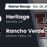 Rancho Verde beats Heritage for their fifth straight win