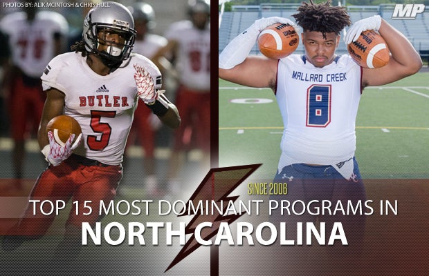 Top 15 most dominant NC football programs