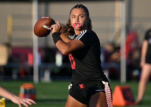 New flag football rules changes for 2025 released by the NFHS could benefit dynamic athletes like Orange Lutheran quarterback Makenna Cook. (FILE PHOTO: Paul Rodriguez)