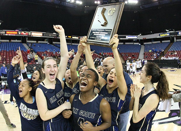 Elk Grove, the 12th seed, won its first Northern California championship in any sport with a Division II girls title and 46-45 win over Sacramento.