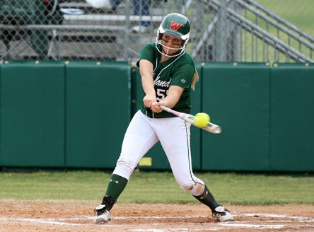 Paige McDuffee, from The Woodlands, hasn't been able to pitch this season as she defends her National Player of the Year title. She's one of three big-name pitchers who have lost significant time due to injury this season, so she's helping her team with the bat.